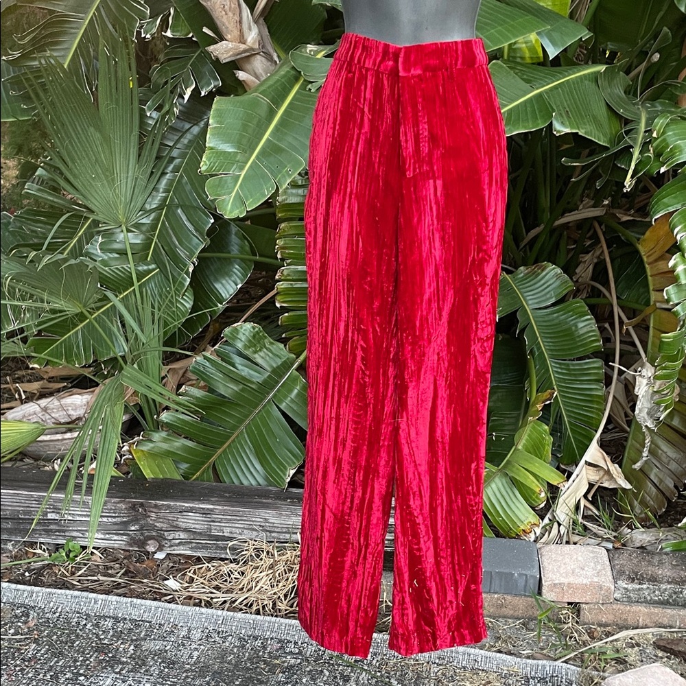 Steve Madden crushed velvet boot, cut pants or jeans